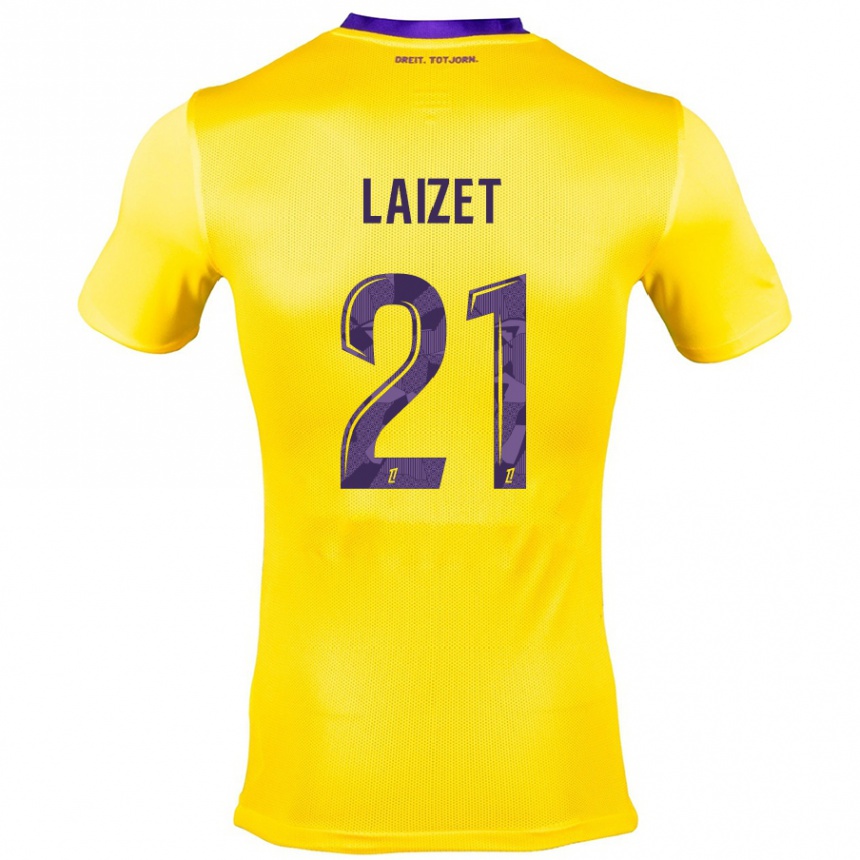 Hombre Fútbol Camiseta Emma Laizet #21 Amarillo Morado 2ª Equipación 2024/25 Argentina