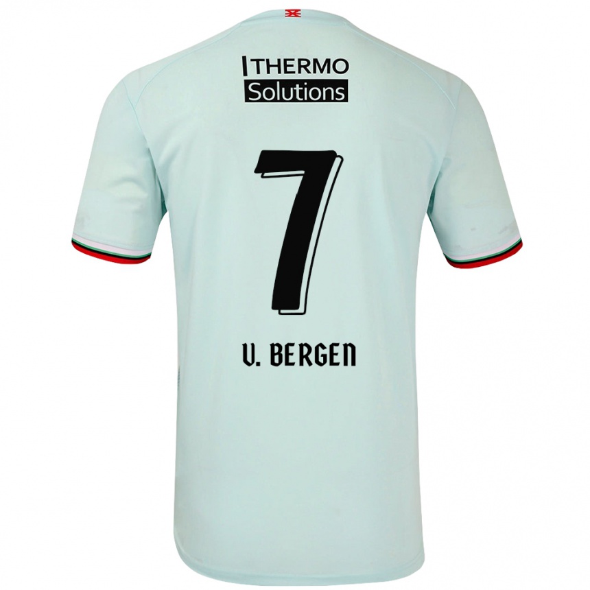 Hombre Fútbol Camiseta Mitchell Van Bergen #7 Verde Claro 2ª Equipación 2024/25 Argentina