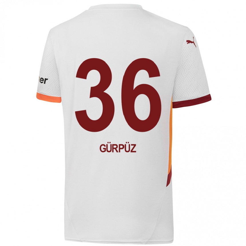 Hombre Fútbol Camiseta Gökdeniz Gürpüz #36 Blanco Amarillo Rojo 2ª Equipación 2024/25 Argentina