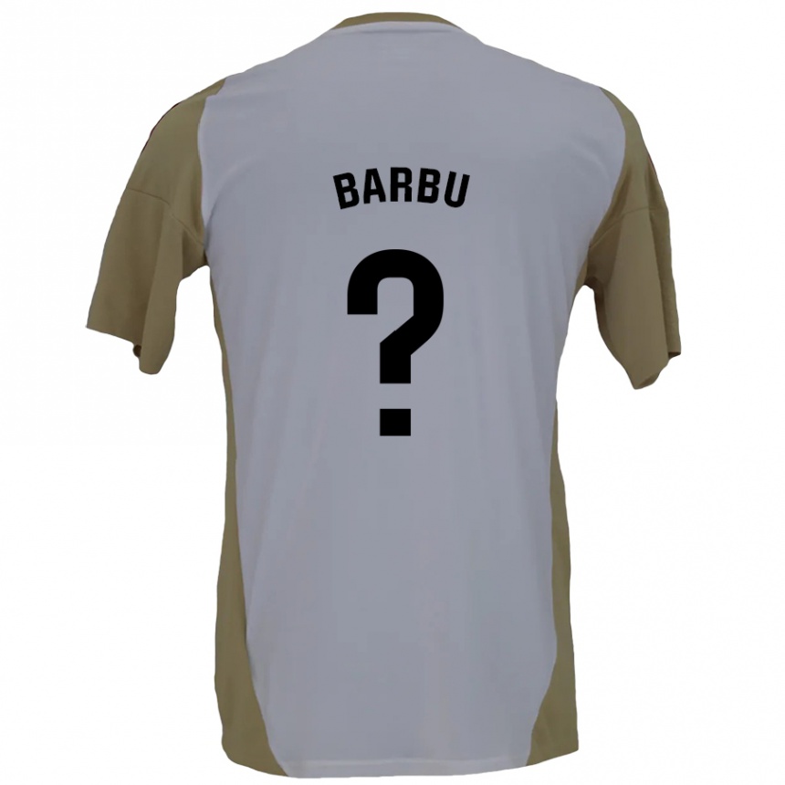 Hombre Fútbol Camiseta Álex Barbu #0 Marrón Blanco 2ª Equipación 2024/25 Argentina