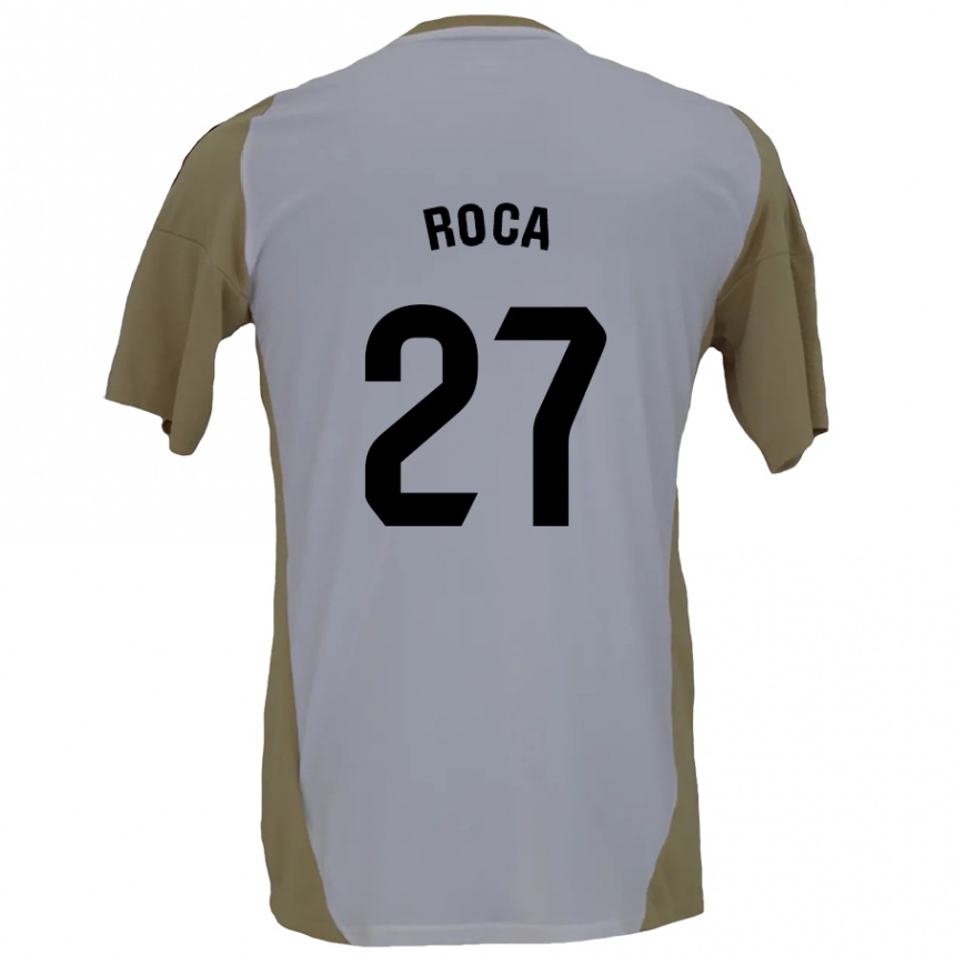 Hombre Fútbol Camiseta Joel Roca #27 Marrón Blanco 2ª Equipación 2024/25 Argentina