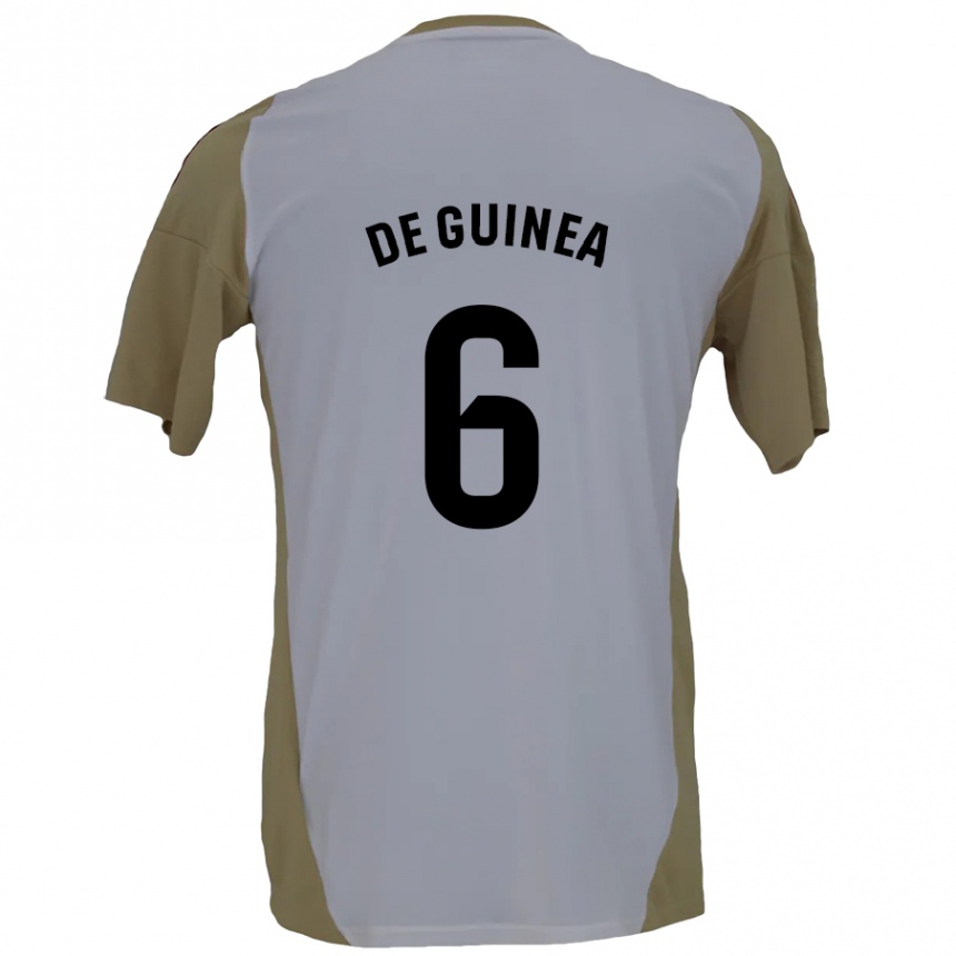 Hombre Fútbol Camiseta Asier Ortiz De Guinea #6 Marrón Blanco 2ª Equipación 2024/25 Argentina