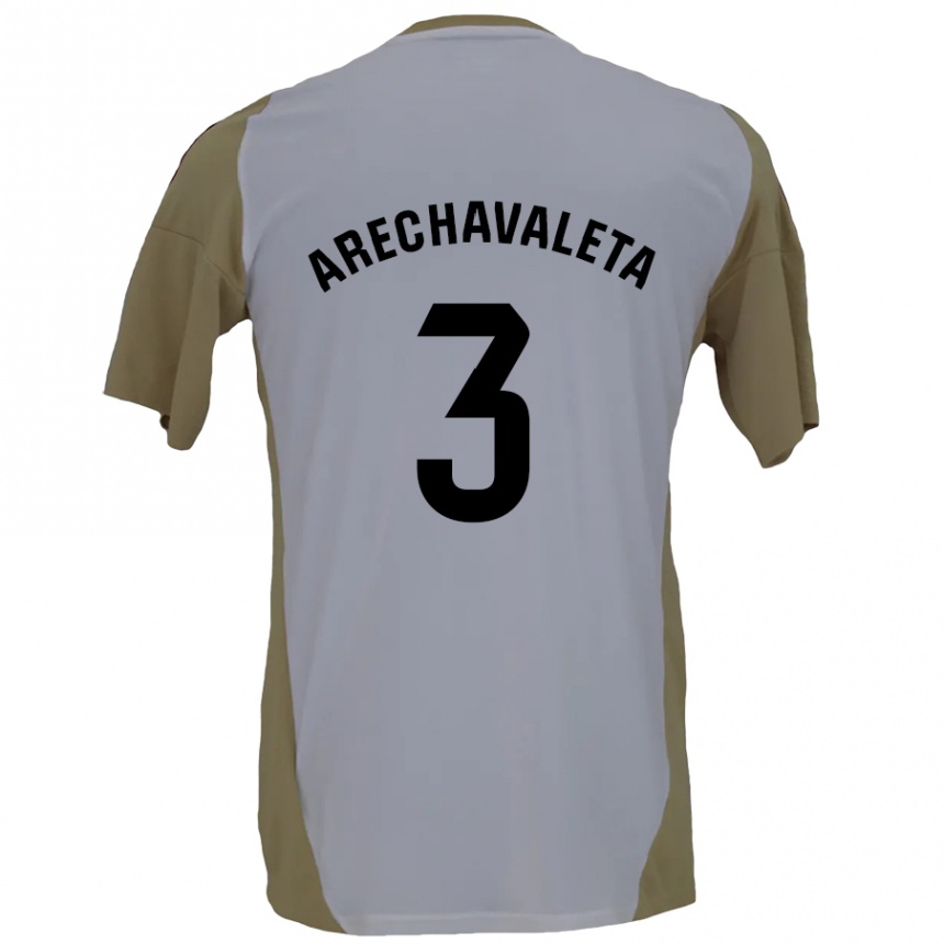 Hombre Fútbol Camiseta Jorge Arechavaleta #3 Marrón Blanco 2ª Equipación 2024/25 Argentina