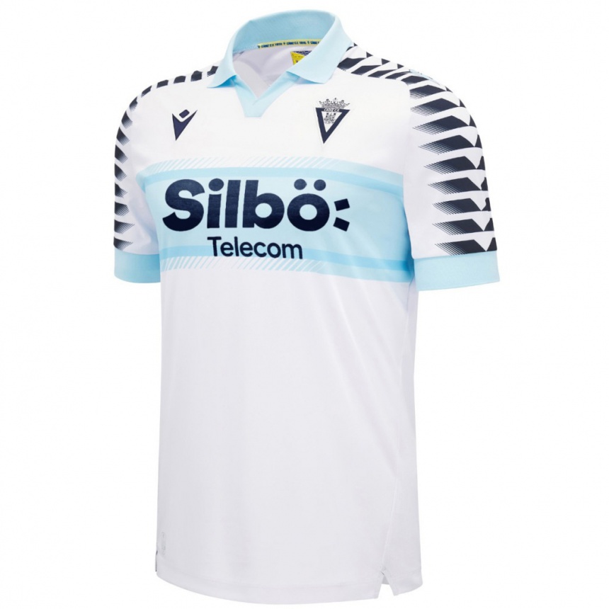 Hombre Fútbol Camiseta María Dolores Morón Cebada #5 Blanco Azul 2ª Equipación 2024/25 Argentina