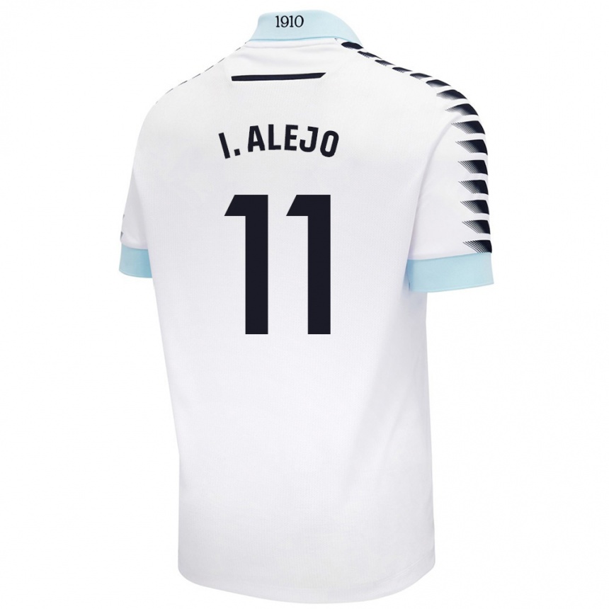 Hombre Fútbol Camiseta Iván Alejo #11 Blanco Azul 2ª Equipación 2024/25 Argentina