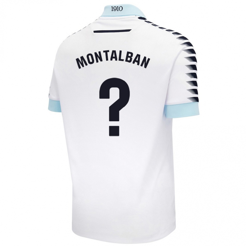 Hombre Fútbol Camiseta Sergio Montalbán #0 Blanco Azul 2ª Equipación 2024/25 Argentina