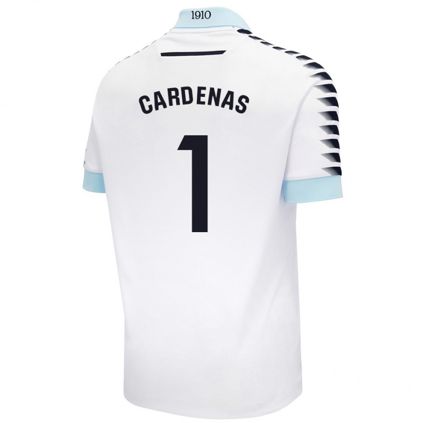 Hombre Fútbol Camiseta Raquel Cárdenas #1 Blanco Azul 2ª Equipación 2024/25 Argentina