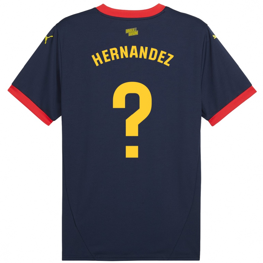 Hombre Fútbol Camiseta Guillem Hernández #0 Azul Marino Rojo 2ª Equipación 2024/25 Argentina