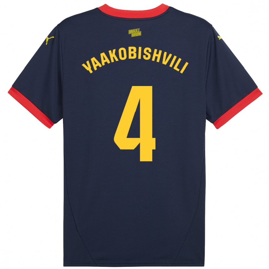 Hombre Fútbol Camiseta Antal Yaakobishvili #4 Azul Marino Rojo 2ª Equipación 2024/25 Argentina