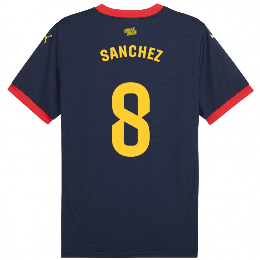 Hombre Fútbol Camiseta Miguel Ángel Sánchez #8 Azul Marino Rojo 2ª Equipación 2024/25 Argentina