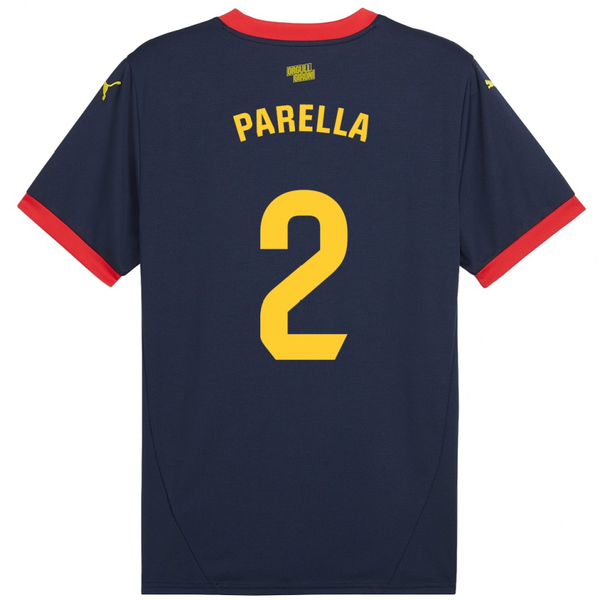 Hombre Fútbol Camiseta Virginia Parella #2 Azul Marino Rojo 2ª Equipación 2024/25 Argentina