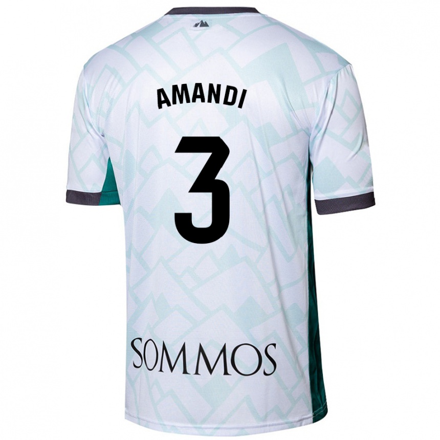 Hombre Fútbol Camiseta Iván Amandi #3 Blanco Verde 2ª Equipación 2024/25 Argentina