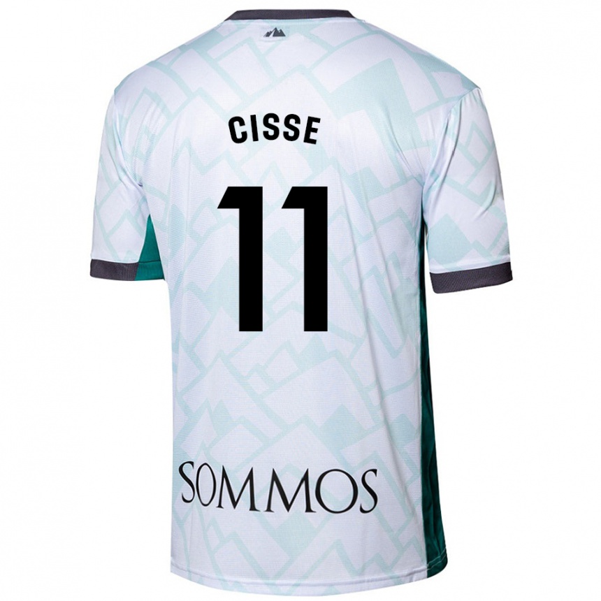 Hombre Fútbol Camiseta Bakary Cissé #11 Blanco Verde 2ª Equipación 2024/25 Argentina