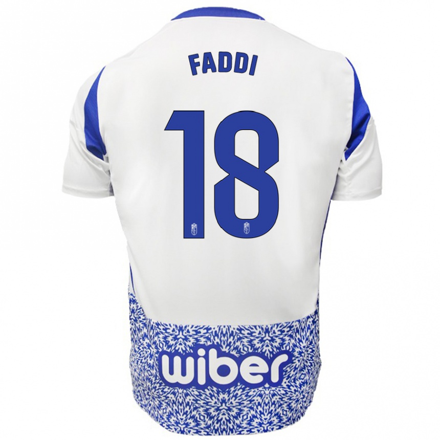 Hombre Fútbol Camiseta Inés Faddi #18 Blanco Azul 2ª Equipación 2024/25 Argentina