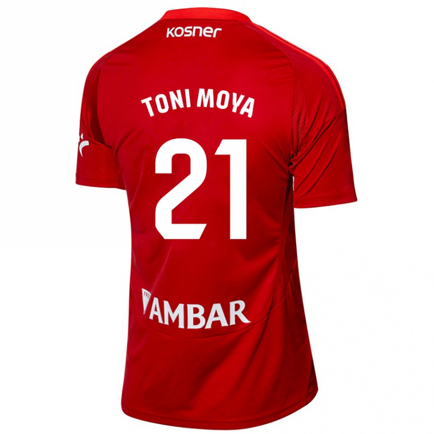 Hombre Fútbol Camiseta Toni Moya #21 Blanco Azul 2ª Equipación 2024/25 Argentina