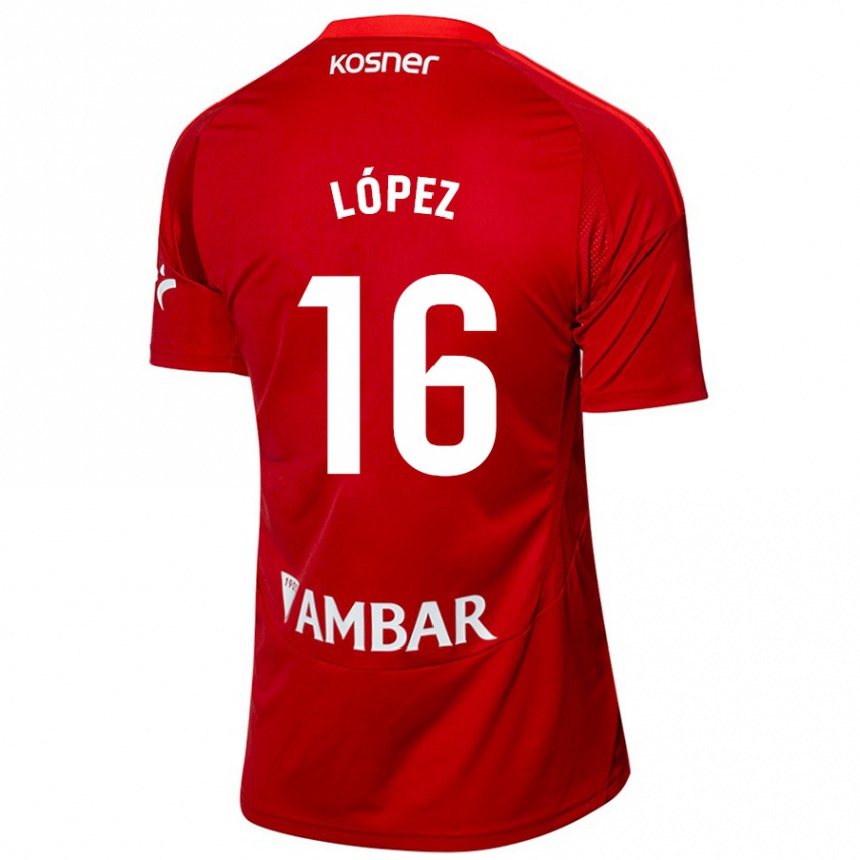 Hombre Fútbol Camiseta Juan López #16 Blanco Azul 2ª Equipación 2024/25 Argentina