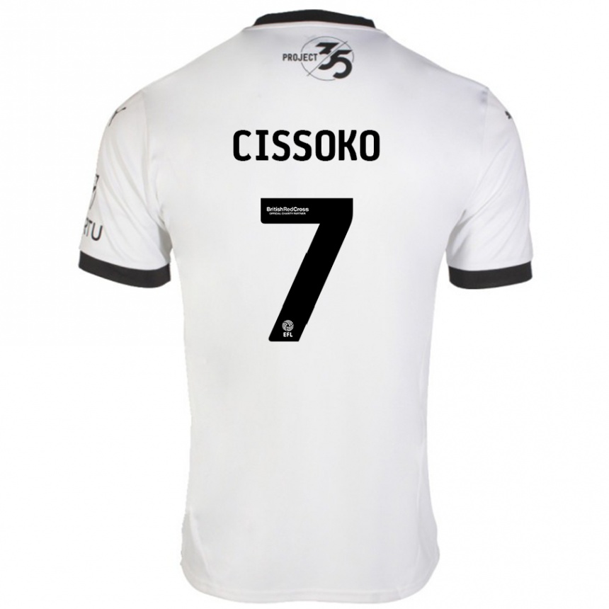 Hombre Fútbol Camiseta Ibrahim Cissoko #7 Blanco Negro 2ª Equipación 2024/25 Argentina