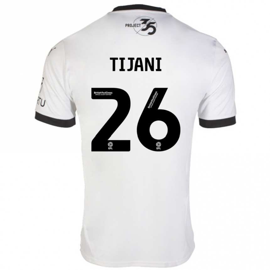 Hombre Fútbol Camiseta Muhamed Tijani #26 Blanco Negro 2ª Equipación 2024/25 Argentina