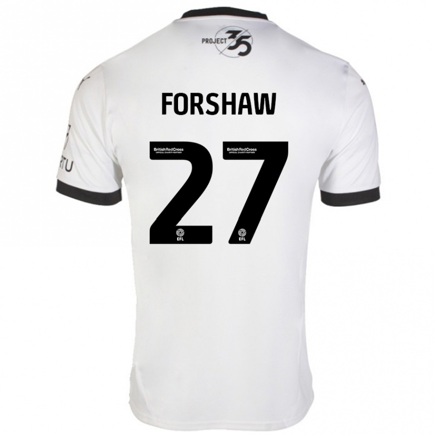 Hombre Fútbol Camiseta Adam Forshaw #27 Blanco Negro 2ª Equipación 2024/25 Argentina