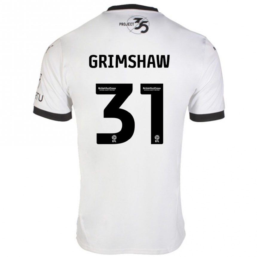 Hombre Fútbol Camiseta Daniel Grimshaw #31 Blanco Negro 2ª Equipación 2024/25 Argentina