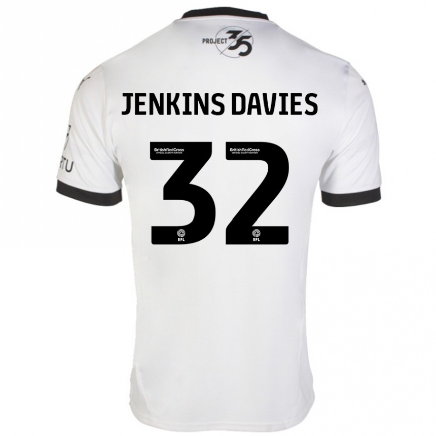 Hombre Fútbol Camiseta Will Jenkins-Davies #32 Blanco Negro 2ª Equipación 2024/25 Argentina