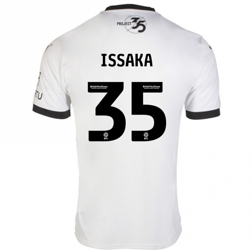 Hombre Fútbol Camiseta Freddie Issaka #35 Blanco Negro 2ª Equipación 2024/25 Argentina