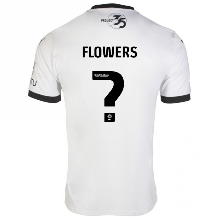 Hombre Fútbol Camiseta Lewis Flowers #0 Blanco Negro 2ª Equipación 2024/25 Argentina