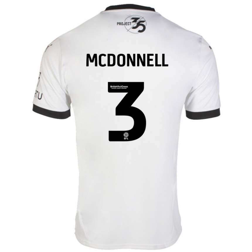 Hombre Fútbol Camiseta Rosie Mcdonnell #3 Blanco Negro 2ª Equipación 2024/25 Argentina