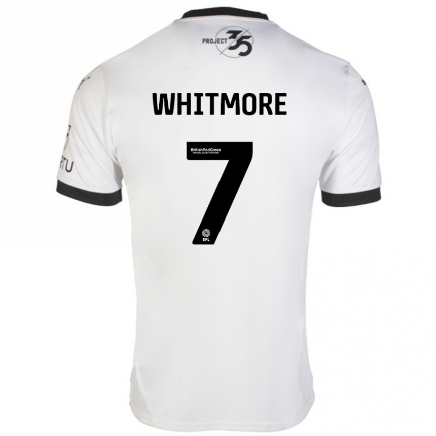 Hombre Fútbol Camiseta Charlotte Whitmore #7 Blanco Negro 2ª Equipación 2024/25 Argentina