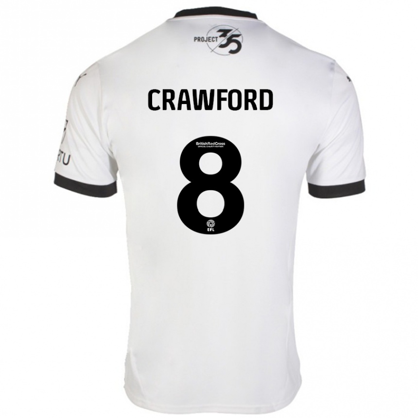 Hombre Fútbol Camiseta Imy Crawford #8 Blanco Negro 2ª Equipación 2024/25 Argentina