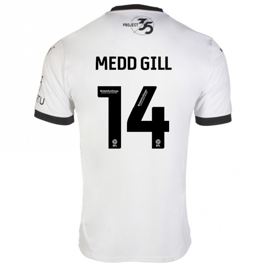 Hombre Fútbol Camiseta Tamsin Medd-Gill #14 Blanco Negro 2ª Equipación 2024/25 Argentina