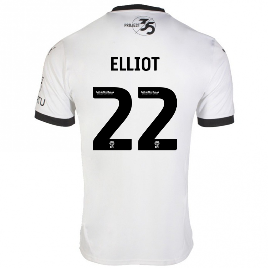 Hombre Fútbol Camiseta Emily Elliot #22 Blanco Negro 2ª Equipación 2024/25 Argentina