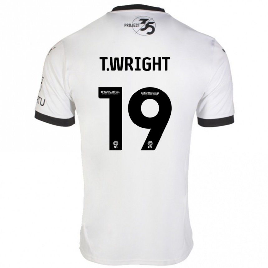 Hombre Fútbol Camiseta Tyreik Wright #19 Blanco Negro 2ª Equipación 2024/25 Argentina