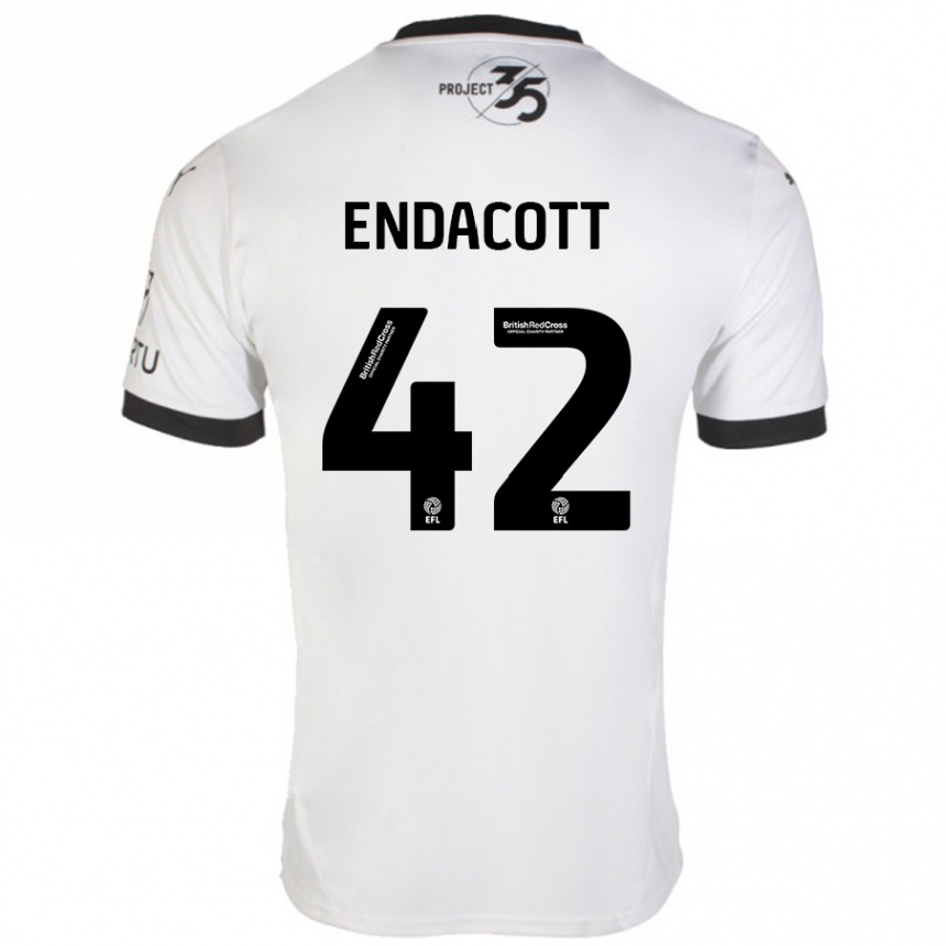 Hombre Fútbol Camiseta Jack Endacott #42 Blanco Negro 2ª Equipación 2024/25 Argentina