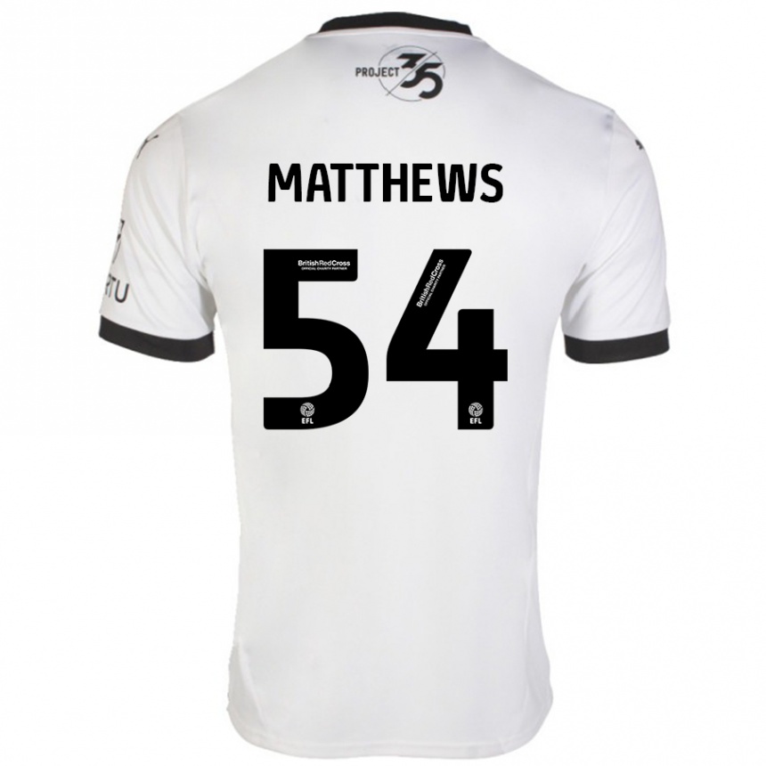 Hombre Fútbol Camiseta Jack Matthews #54 Blanco Negro 2ª Equipación 2024/25 Argentina