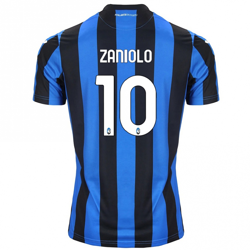 Mujer Fútbol Camiseta Nicolo Zaniolo #10 Azul Negro 1ª Equipación 2024/25 Argentina