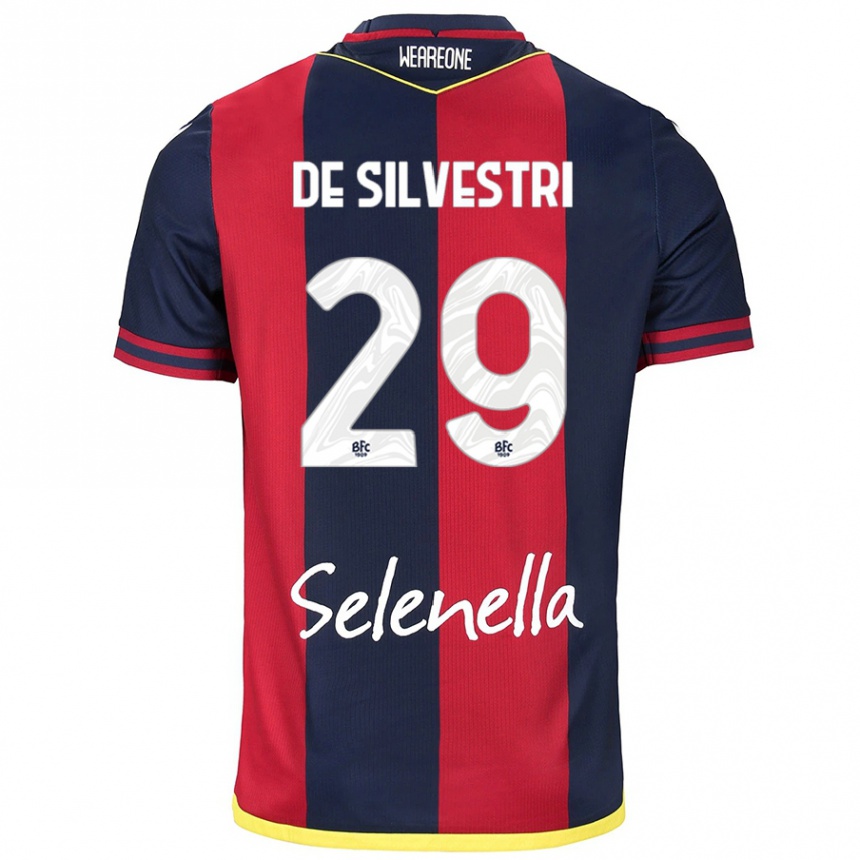 Mujer Fútbol Camiseta Lorenzo De Silvestri #29 Rojo Azul Real 1ª Equipación 2024/25 Argentina