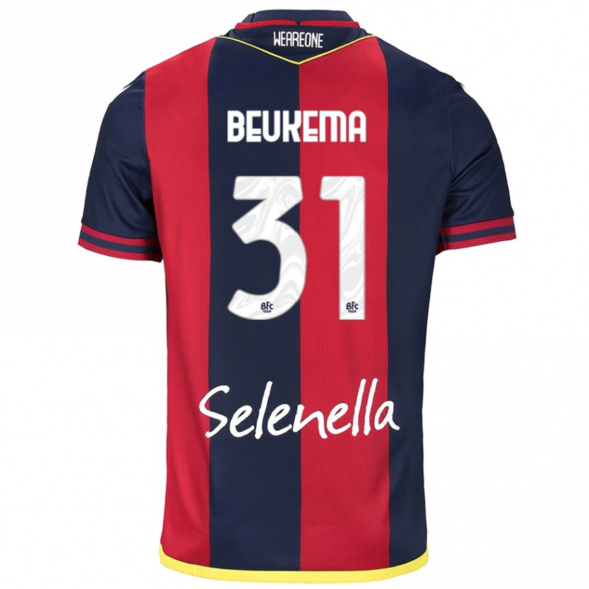 Mujer Fútbol Camiseta Sam Beukema #31 Rojo Azul Real 1ª Equipación 2024/25 Argentina