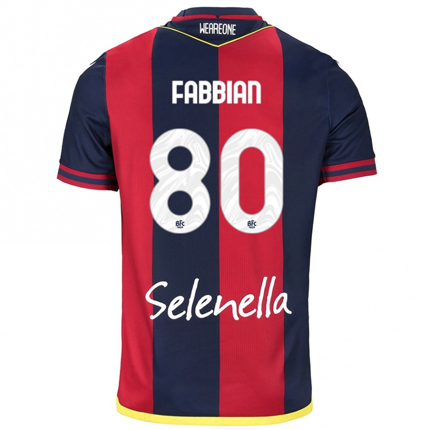 Mujer Fútbol Camiseta Giovanni Fabbian #80 Rojo Azul Real 1ª Equipación 2024/25 Argentina