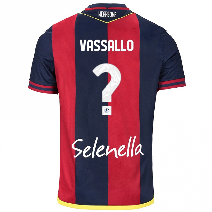 Mujer Fútbol Camiseta Giacomo Vassallo #0 Rojo Azul Real 1ª Equipación 2024/25 Argentina