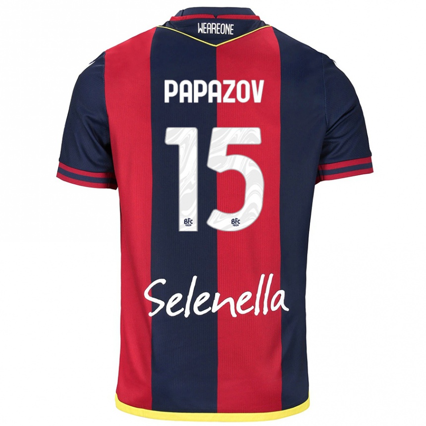 Mujer Fútbol Camiseta Dimitar Papazov #15 Rojo Azul Real 1ª Equipación 2024/25 Argentina