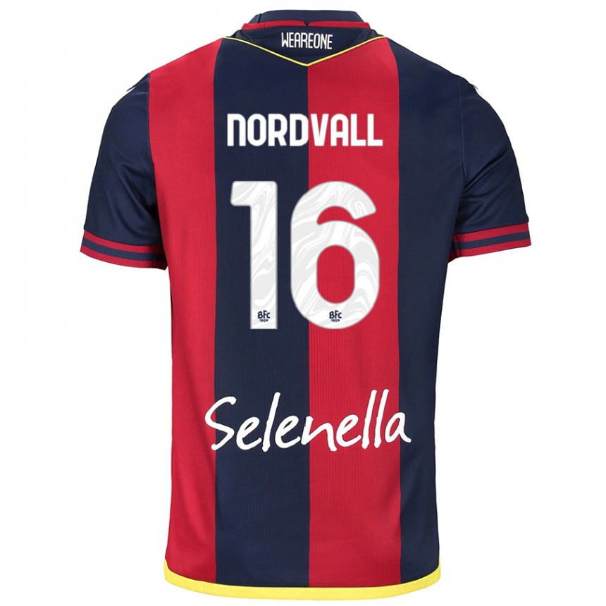 Mujer Fútbol Camiseta Ossian Nordvall #16 Rojo Azul Real 1ª Equipación 2024/25 Argentina