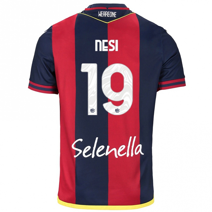 Mujer Fútbol Camiseta Luca Nesi #19 Rojo Azul Real 1ª Equipación 2024/25 Argentina