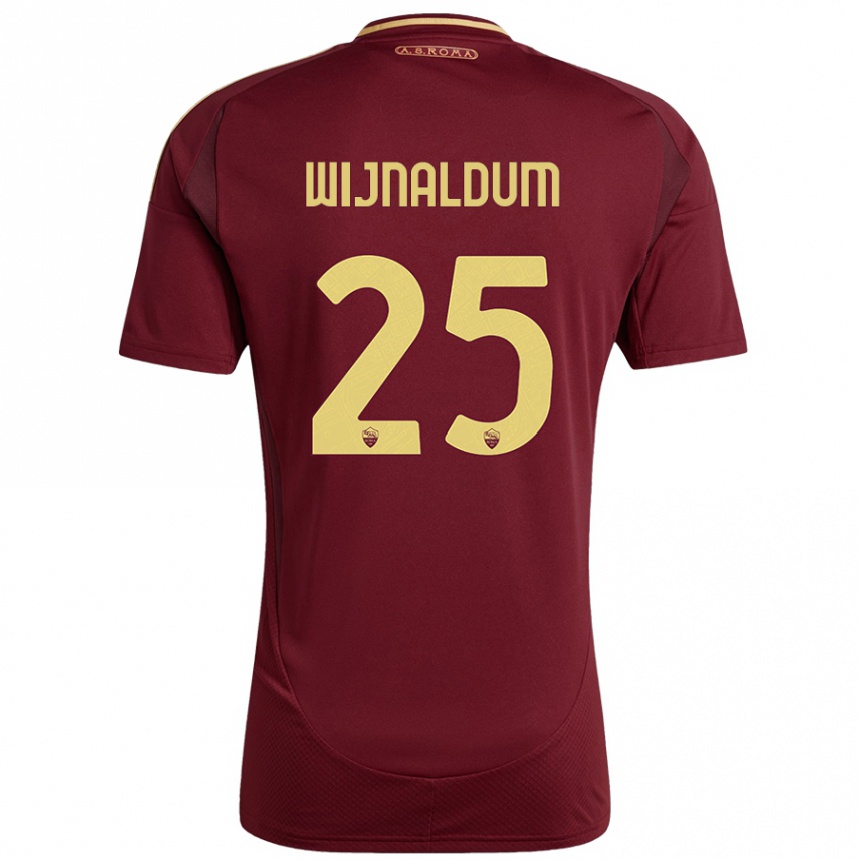 Mujer Fútbol Camiseta Georginio Wijnaldum #25 Rojo Marrón Dorado 1ª Equipación 2024/25 Argentina