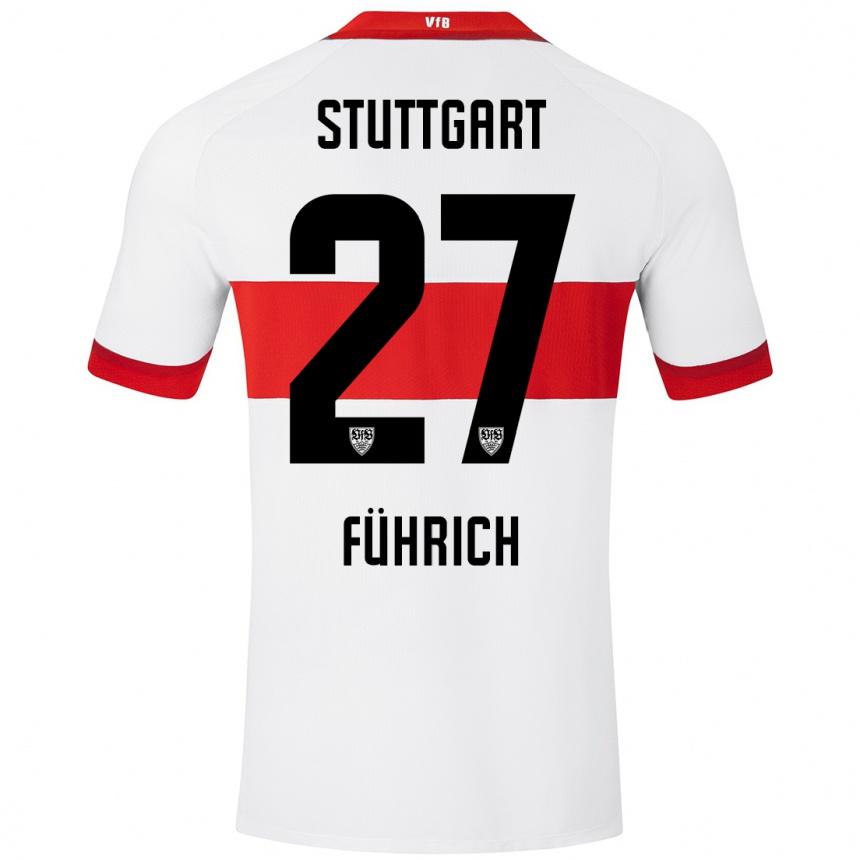 Mujer Fútbol Camiseta Chris Führich #27 Blanco Rojo 1ª Equipación 2024/25 Argentina