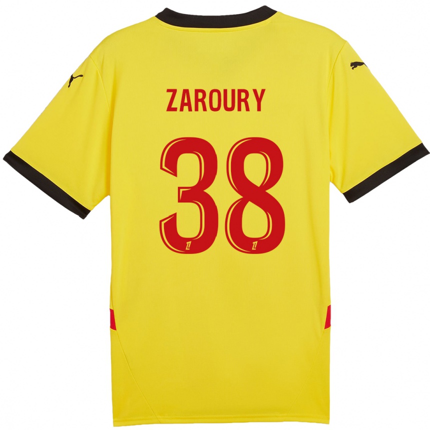 Mujer Fútbol Camiseta Anass Zaroury #38 Amarillo Rojo 1ª Equipación 2024/25 Argentina