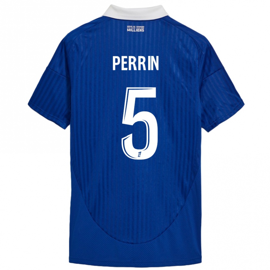 Mujer Fútbol Camiseta Lucas Perrin #5 Azul Blanco 1ª Equipación 2024/25 Argentina