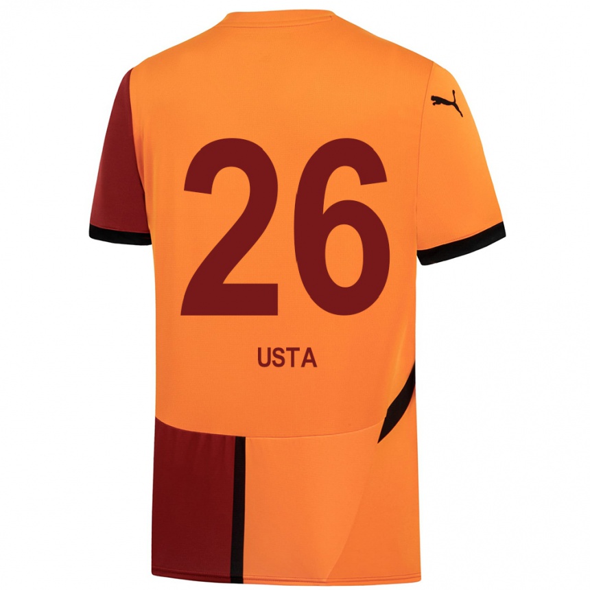 Mujer Fútbol Camiseta Alanur Usta #26 Amarillo Rojo 1ª Equipación 2024/25 Argentina