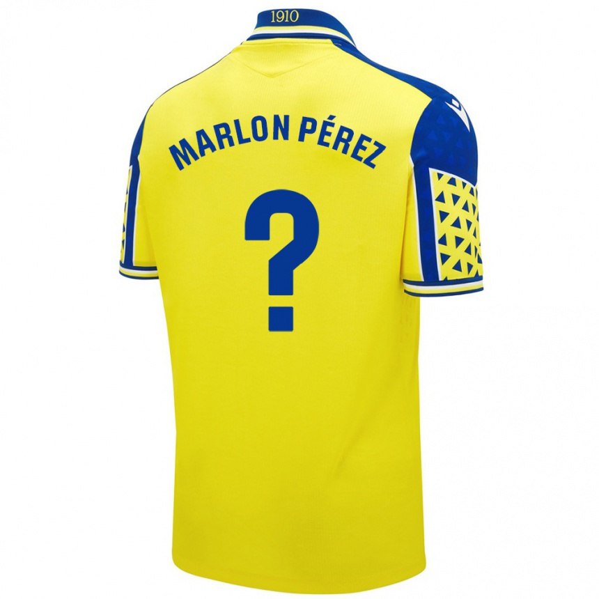 Mujer Fútbol Camiseta Marlon Pérez #0 Amarillo Azul 1ª Equipación 2024/25 Argentina