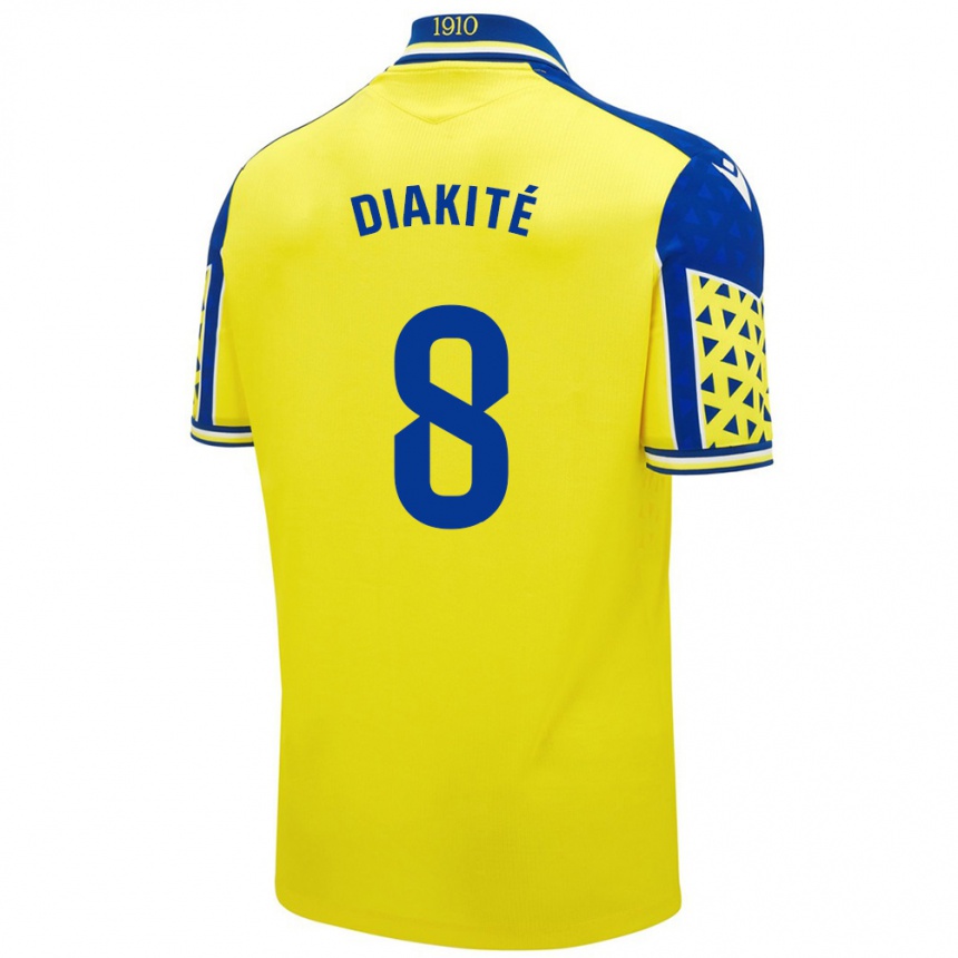 Mujer Fútbol Camiseta Moussa Diakité #8 Amarillo Azul 1ª Equipación 2024/25 Argentina